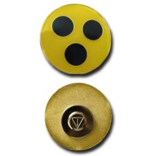 Blindenplakette rund, gelb mit drei schwarzen Punkten (Magnet)