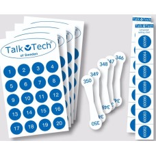 102 Klebeetiketten mit fühlbarem Punkterand für PennyTalks, waschbar (c1)